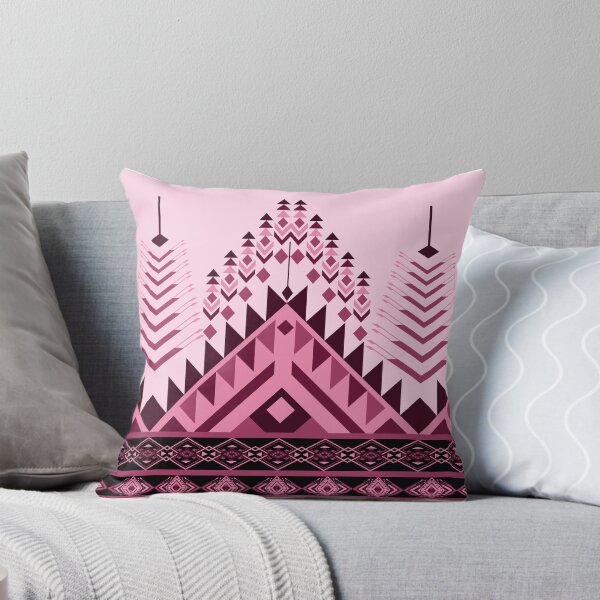 Item preview, Decorative Ethnic Pattern with Diamond Star Motif in Pink and Maroon on Soft Background designed and sold by Jukclassic.