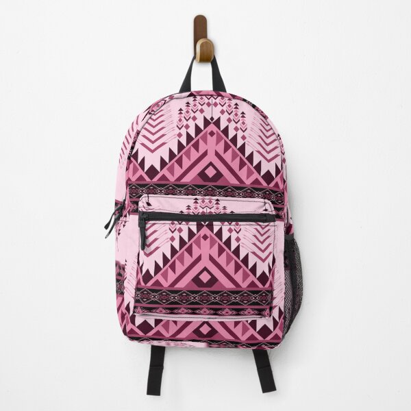 Item preview, Decorative Ethnic Pattern with Diamond Star Motif in Pink and Maroon on Soft Background designed and sold by Jukclassic.