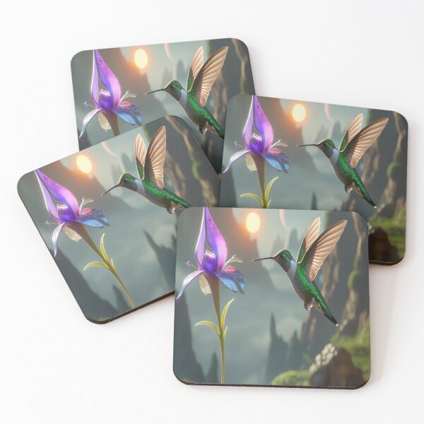 Item preview, Hummingbird Hovering Alien Flower Sci-Fi Art designed and sold by Max Store.