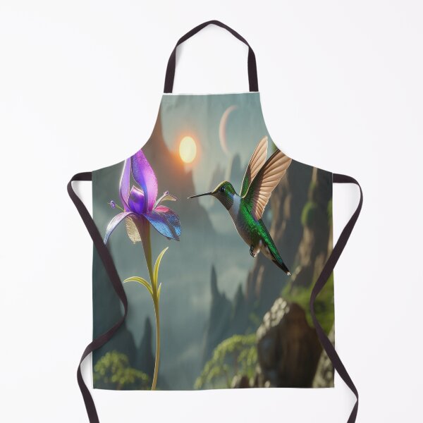 Item preview, Hummingbird Hovering Alien Flower Sci-Fi Art designed and sold by Max Store.