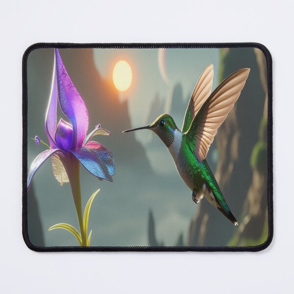 Item preview, Hummingbird Hovering Alien Flower Sci-Fi Art designed and sold by Max Store.