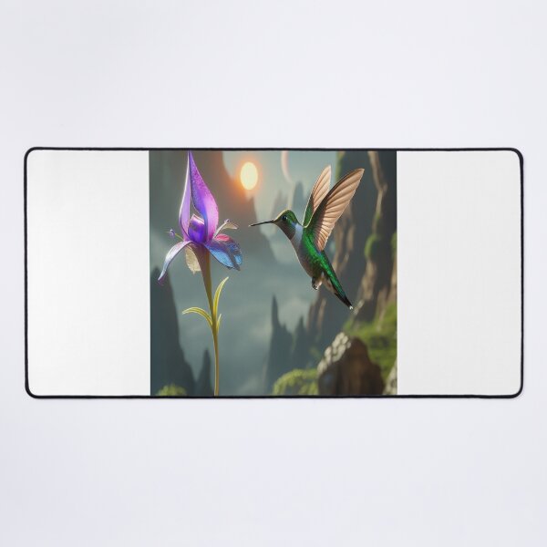 Item preview, Hummingbird Hovering Alien Flower Sci-Fi Art designed and sold by Max Store.