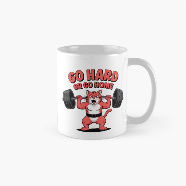 Item preview, Go Hard or Go Home – Gym Cat Weightlifting Funny Design designed and sold by Haji  Kamora.