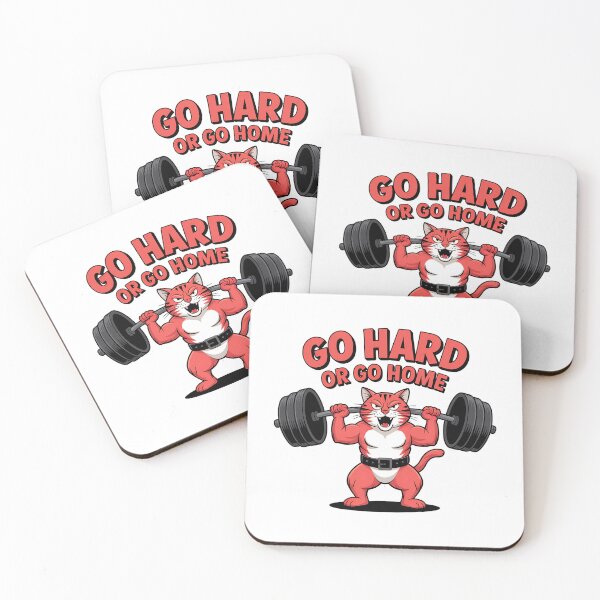 Item preview, Go Hard or Go Home – Gym Cat Weightlifting Funny Design designed and sold by Haji  Kamora.