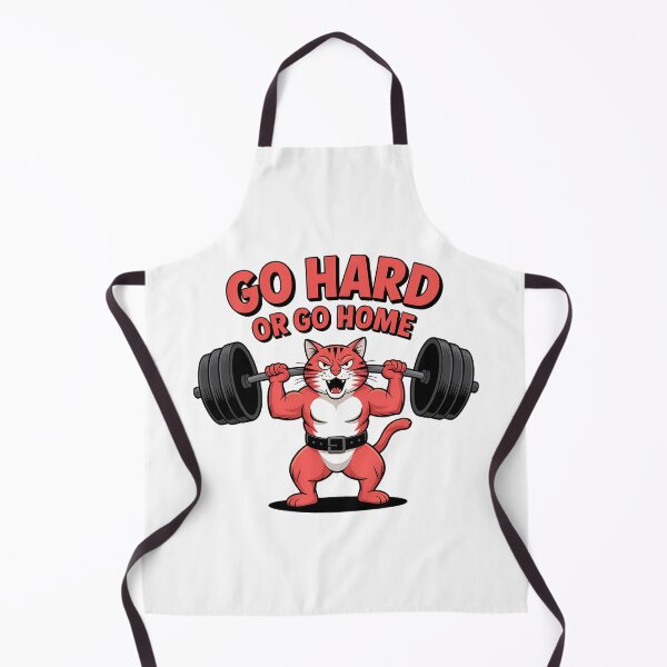 Item preview, Go Hard or Go Home – Gym Cat Weightlifting Funny Design designed and sold by Haji  Kamora.