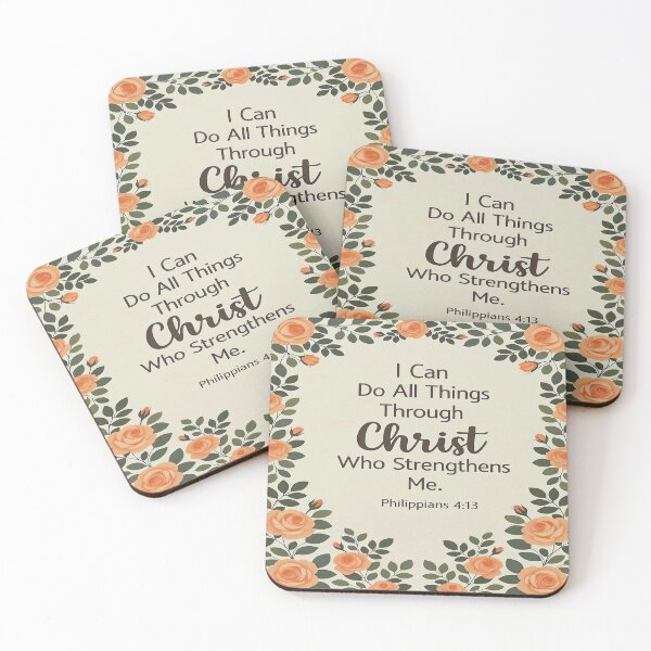 Item preview, I Can Do All Things Through Christ - Floral Scripture Art designed and sold by A2JRetro.