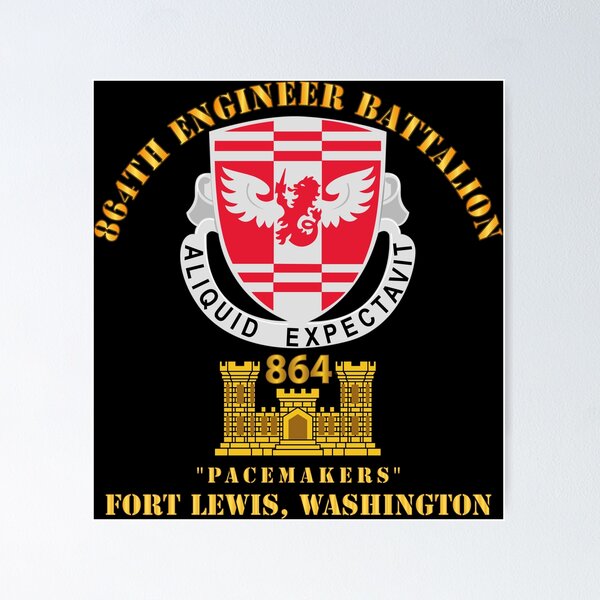 Item preview, Army - 864th Eng Bn w Eng Br  Ft Lewis, WA designed and sold by Military Insignia Products.