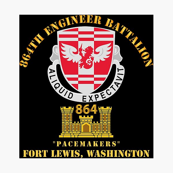 Item preview, Army - 864th Eng Bn w Eng Br  Ft Lewis, WA designed and sold by Military Insignia Products.