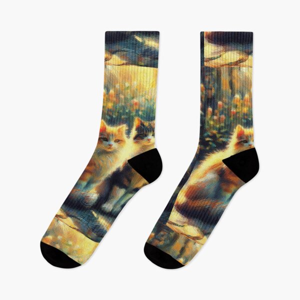 Item preview, Golden Trio – Impressionist Cats in Sunlight designed and sold by DreamMandalas.