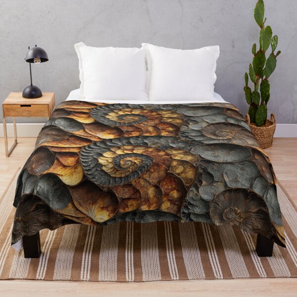 Item preview, rustic fractal fossil iron and rust scales designed and sold by EarthenEmbers.