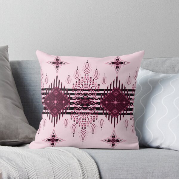 Item preview, Tribal Chevron Diamond Textile Design in Pink and Maroon with Bold Repeating Cultural Elements designed and sold by Jukclassic.