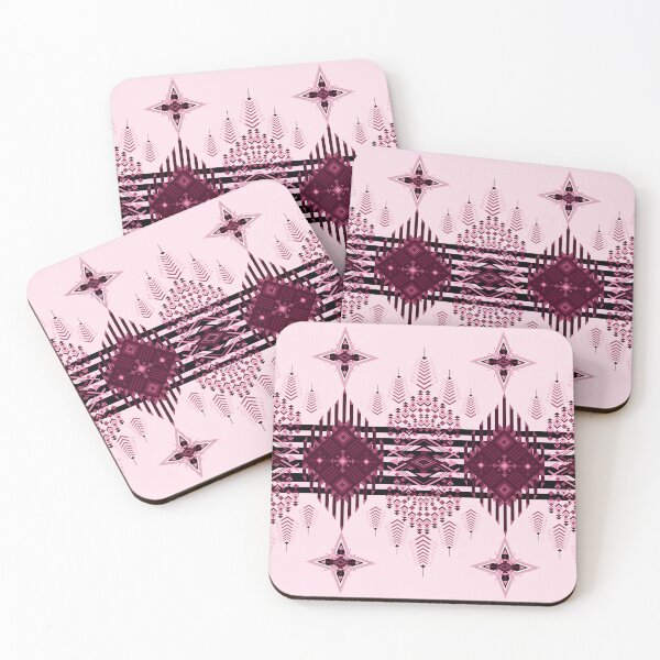 Item preview, Tribal Chevron Diamond Textile Design in Pink and Maroon with Bold Repeating Cultural Elements designed and sold by Jukclassic.