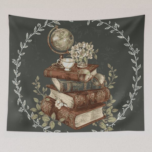 Item preview, Vintage School Desk with Books and Tea – Cozy Academic Illustration designed and sold by CheriTanya.