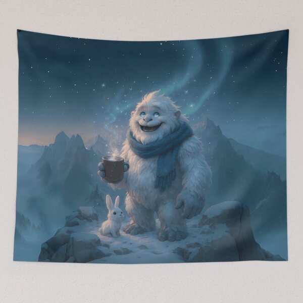 Item preview, Fantasy Yeti – Winter Guardian with Frost Bunny & Cocoa designed and sold by designs_by_s2.