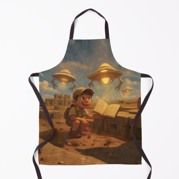 Item preview, Ancient Alien Builders at Puma Punku – Cute Cartoon Explorer designed and sold by designs_by_s2.