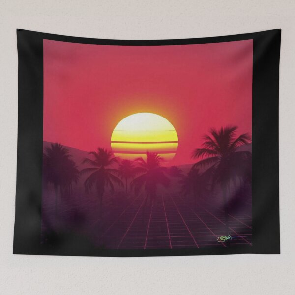 Item preview, Synthwave Summer Retro 80s Neon Landscapes 368 designed and sold by Benito Del Ray.