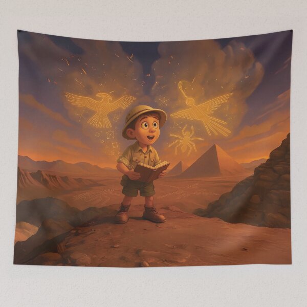 Item preview, Alien Skies Over Nazca – Cute Cartoon Explorer Design designed and sold by designs_by_s2.