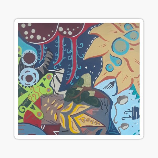 Sea Folk Abstract 1 Sticker