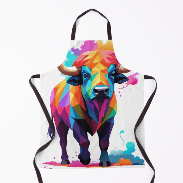 Item preview, Geometric Rainbow Buffalo – Bold and Colorful Modern Art designed and sold by Royalsticker.