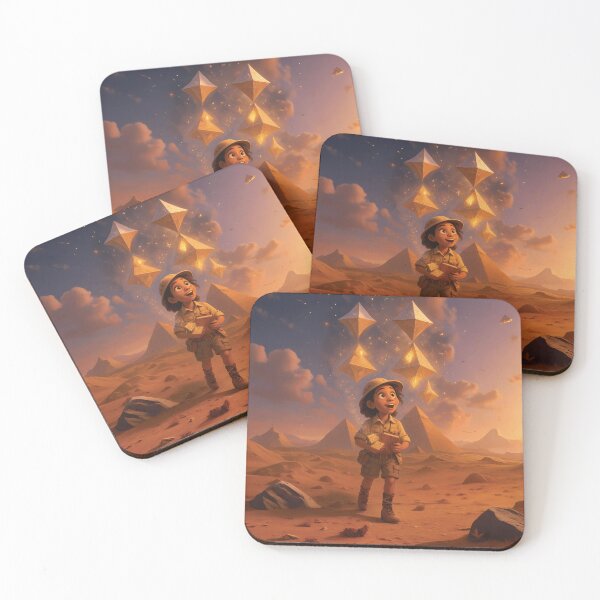 Item preview, Cute Cartoon Explorer at the Pyramids of Giza – Ancient Alien Dreamscape designed and sold by designs_by_s2.