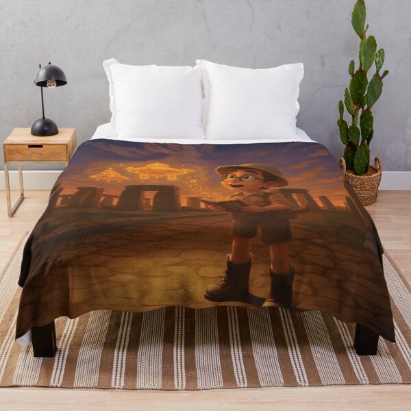 Item preview, Cute Cartoon Explorer at Stonehenge – Ancient Alien Dreamscape designed and sold by designs_by_s2.