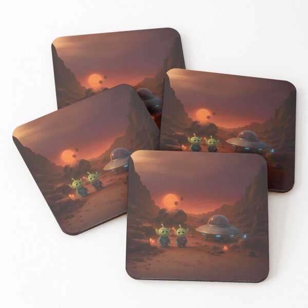 Item preview, Cute Aliens Exploring Ancient Ruins on TRAPPIST‑1 designed and sold by designs_by_s2.