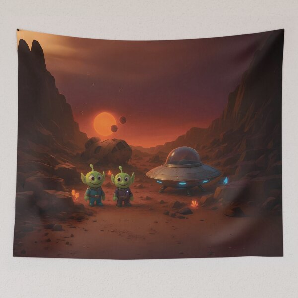 Item preview, Cute Aliens Exploring Ancient Ruins on TRAPPIST‑1 designed and sold by designs_by_s2.