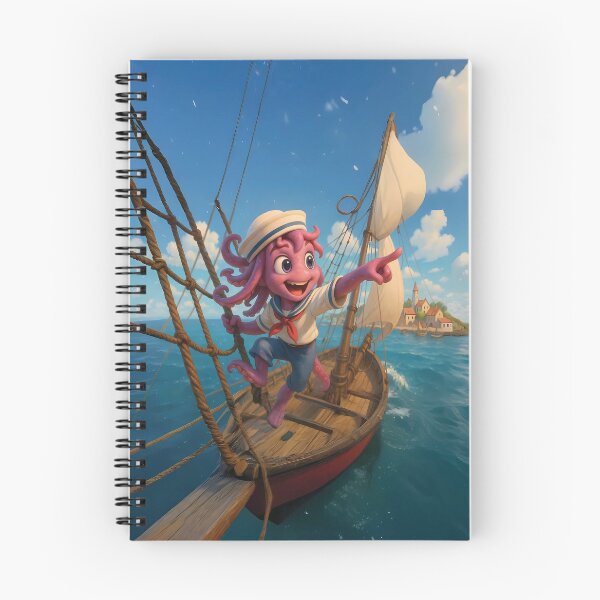 Item preview, Adventurous Boy Kraken Sailing the Seas – Cute Fantasy Cartoon Art designed and sold by designs_by_s2.
