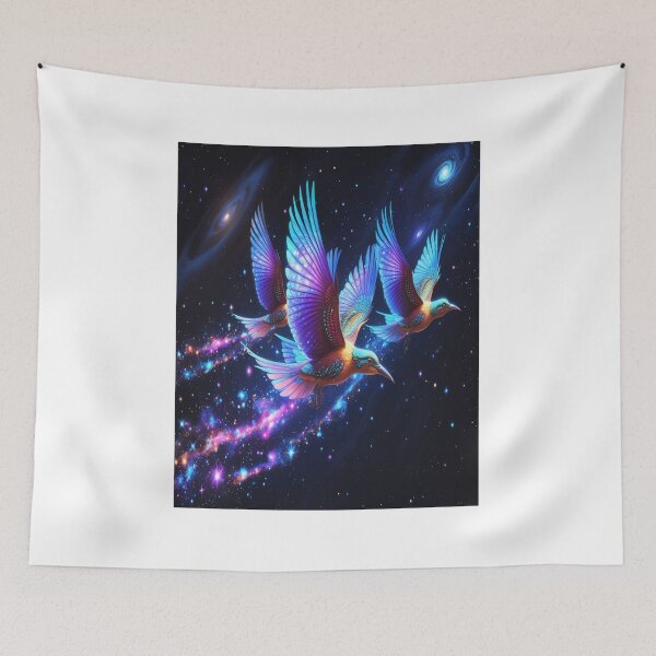 Item preview, Cosmic Birds Soaring Through Starlit Galaxy designed and sold by Max Store.
