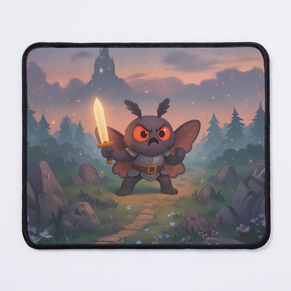 Item preview, Cute Cartoon Mothman – Whimsical Knight Cryptid in Fantasy Battle designed and sold by designs_by_s2.
