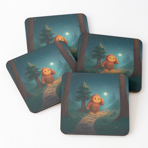 Item preview, Cute Bigfoot in a Misty Forest – Adorable Cartoon Sasquatch Art designed and sold by designs_by_s2.