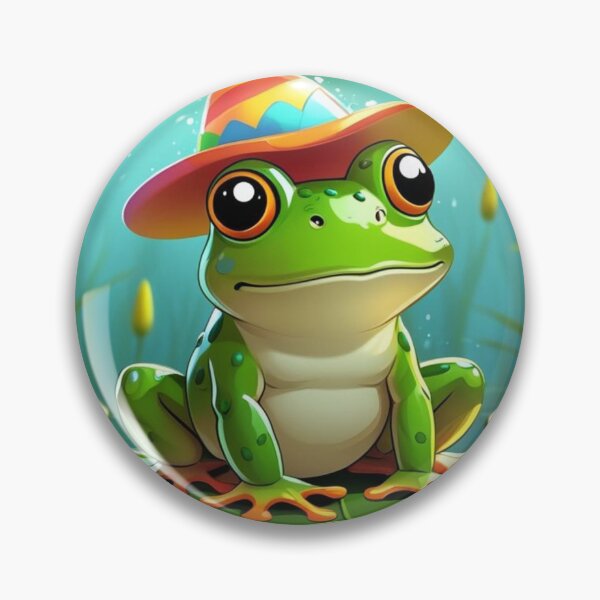 Item preview, Frog With a Tiny Hat – Cute Green Frog in Silly Hats designed and sold by VIPdesign33.