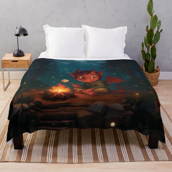 Item preview, Cozy Jersey Devil – Cute Cartoon Cryptid by the Campfire designed and sold by designs_by_s2.