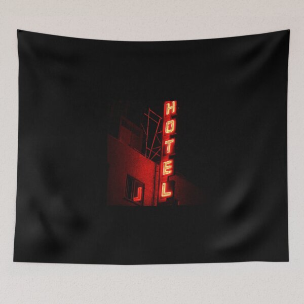 Item preview, Film Noir Old Hotel Neon Sign at Night designed and sold by Charles Harker.