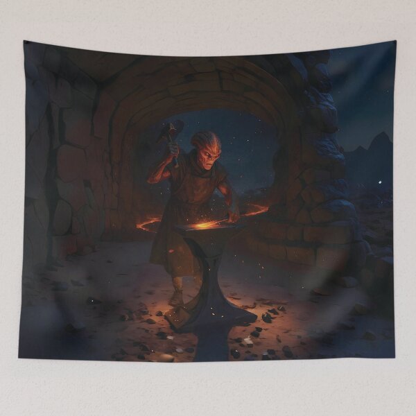 Item preview, Alien Blacksmith – Molten-Skinned Forge Master designed and sold by designs_by_s2.