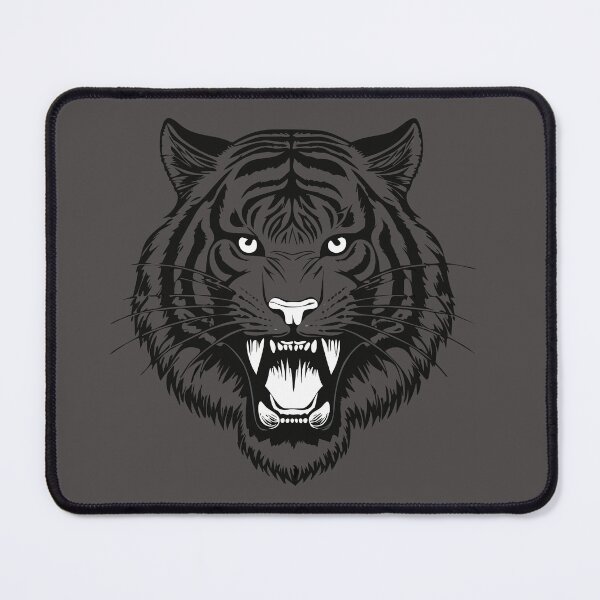 Item preview, Black and white wild animal tiger head face mascot design vector illustration, (Panthera tigris) big cat jungle animal designed and sold by Danler.