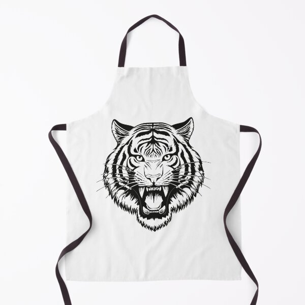 Item preview, Black and white wild animal tiger head face mascot design vector illustration, (Panthera tigris) big cat jungle animal designed and sold by Danler.