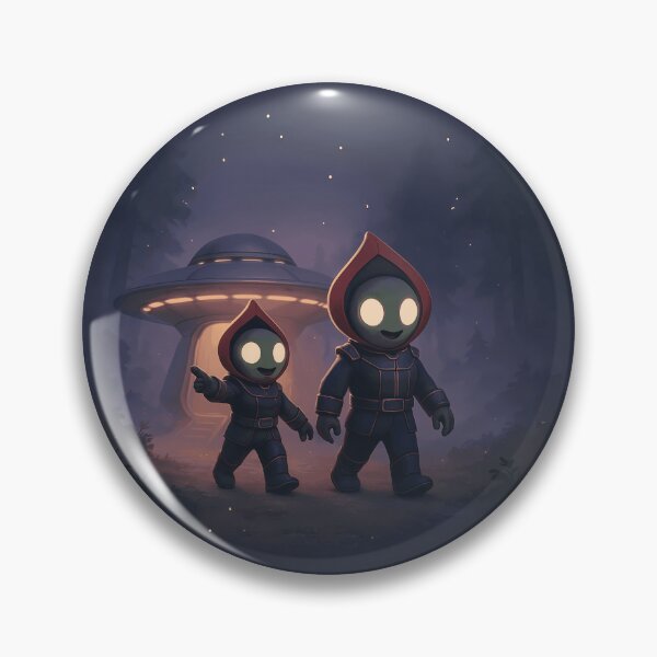 Item preview, Flatwoods Monster Explorers – Cute Retro UFO Twilight Scene designed and sold by designs_by_s2.