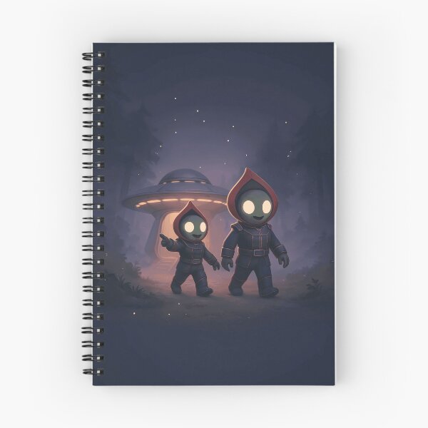 Item preview, Flatwoods Monster Explorers – Cute Retro UFO Twilight Scene designed and sold by designs_by_s2.