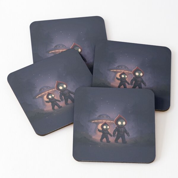 Item preview, Flatwoods Monster Explorers – Cute Retro UFO Twilight Scene designed and sold by designs_by_s2.