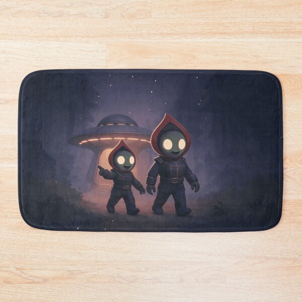 Item preview, Flatwoods Monster Explorers – Cute Retro UFO Twilight Scene designed and sold by designs_by_s2.