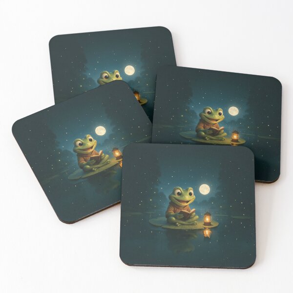 Item preview, Loveland Frogman Reading on a Lilypad – Cozy Fantasy Night designed and sold by designs_by_s2.