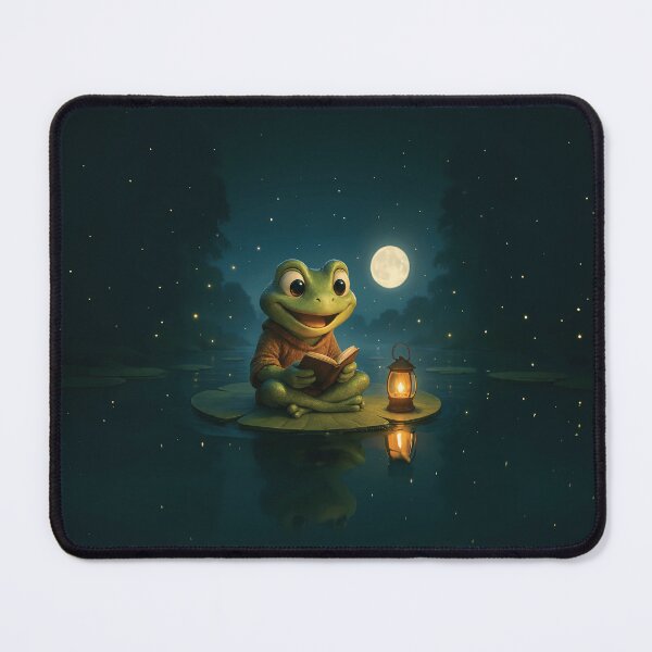 Item preview, Loveland Frogman Reading on a Lilypad – Cozy Fantasy Night designed and sold by designs_by_s2.