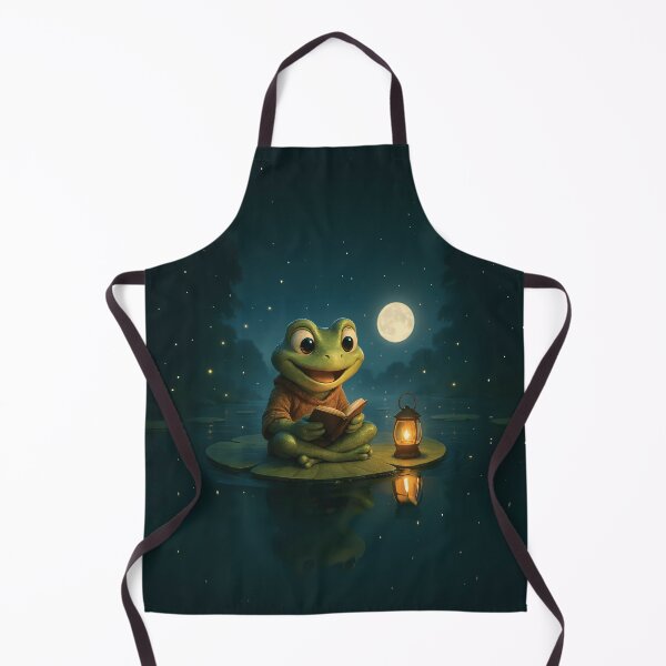 Item preview, Loveland Frogman Reading on a Lilypad – Cozy Fantasy Night designed and sold by designs_by_s2.