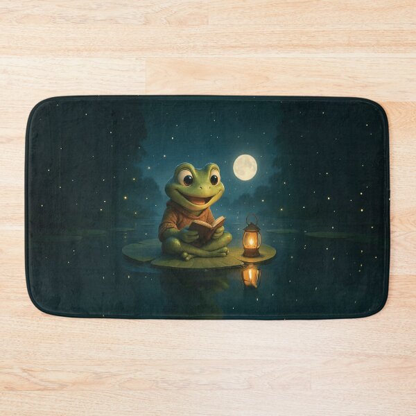 Item preview, Loveland Frogman Reading on a Lilypad – Cozy Fantasy Night designed and sold by designs_by_s2.