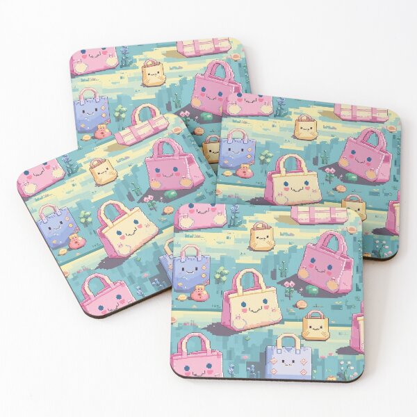 Item preview, pastel pixel gaming landscape totes design designed and sold by AKANKEDESIGN.
