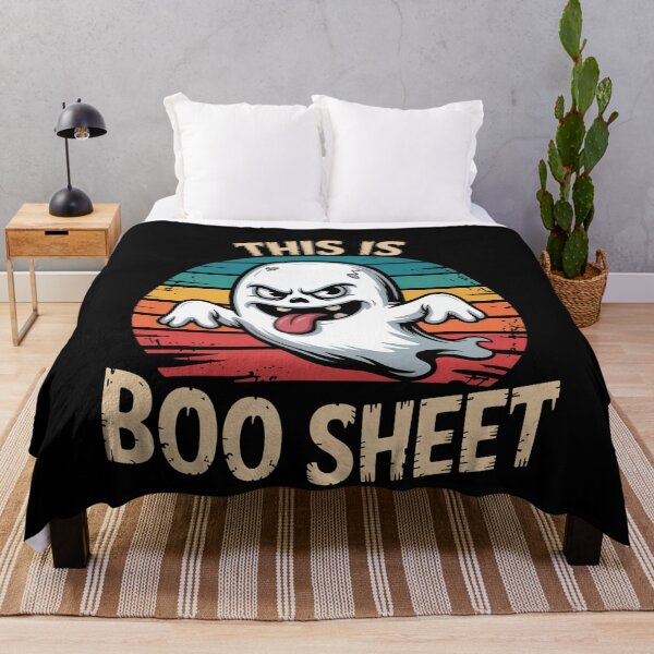 Item preview, This Is Boo Sheet Ghost Retro Halloween designed and sold by VinsendDraconi.
