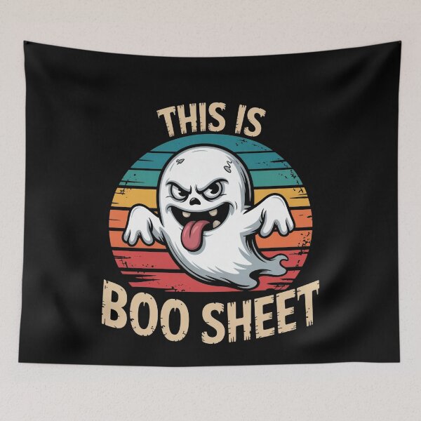 Item preview, This Is Boo Sheet Ghost Retro Halloween designed and sold by VinsendDraconi.