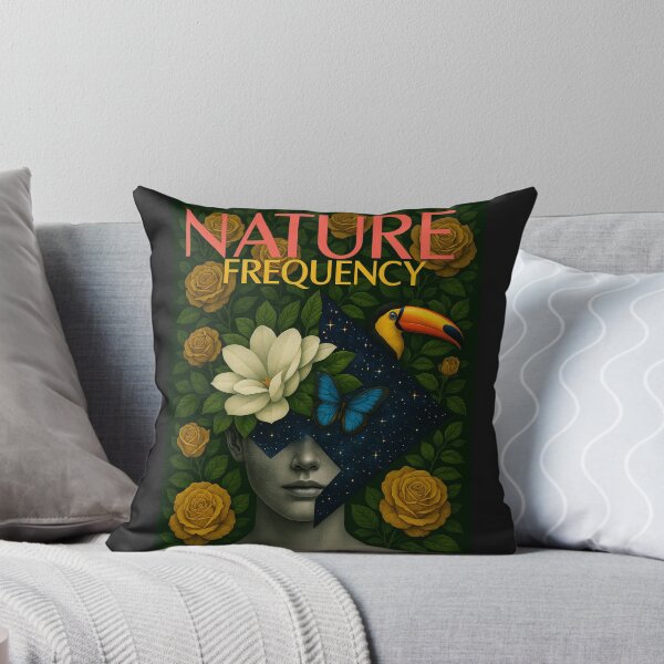 Item preview, Nature Frequency – Spiritual Jungle Soul Art with Toucan, Butterfly and Golden Roses   designed and sold by AATGShop.