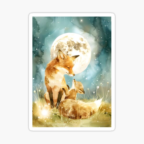 Aperçu de l'œuvre Câlins de la famille Fox – Décoration de chambre d'enfant bohème et boisée créée et vendue par WabiSabiSjak.